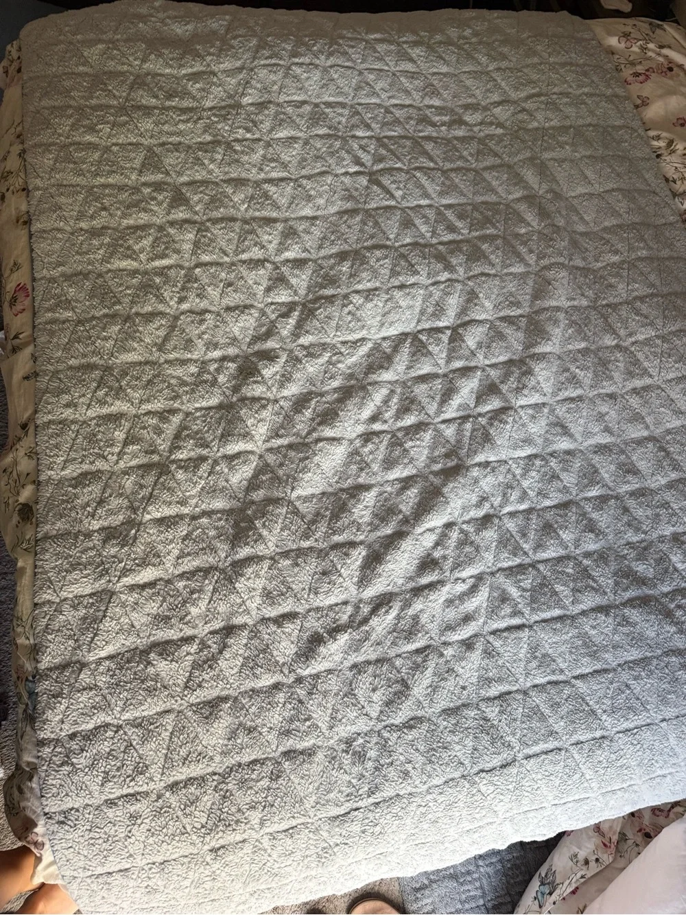 UGG Grey Quilted Sherpa Mat with Leather Logo Tag